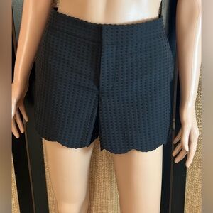 Club Monaco Amber Swiss Dot scalloped hem black shorts